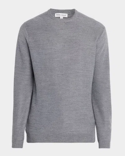 Peter Millar Men's Autumn Crest Honeycomb Crewneck Sweater In Gray