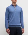 Peter Millar Wool-blend Zip-up Jumper In Regatta Blue