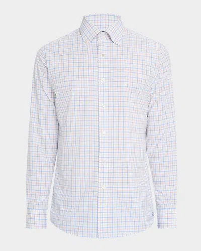 Peter Millar Men's Baker Check Performance Poplin Sport Shirt