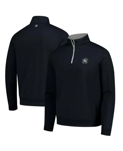 Peter Millar Men's Black Los Angeles Golf Club Perth Performance Quarter-zip Pullover Sweatshirt In Multi