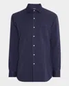 Peter Millar Men's Canal Linen And Cotton Sport Shirt In Blue