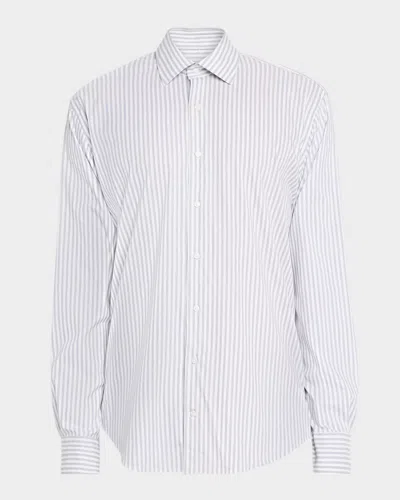 Peter Millar Men's Cannon Crown Lite Cotton Sport Shirt In Gray