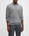 Peter Millar Excursionist Flex Wool-blend Half-zip Sweater In Iron