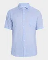 Peter Millar Champlain Linen Short Sleeve Button Front Shirt