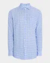 Peter Millar Men's Chilwa Linen Plaid Sport Shirt