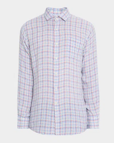 Peter Millar Men's Clambake Linen Check Sport Shirt