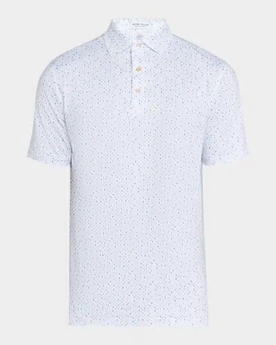 Peter Millar Men's Cocktail Garnish Performance Jersey Polo In White
