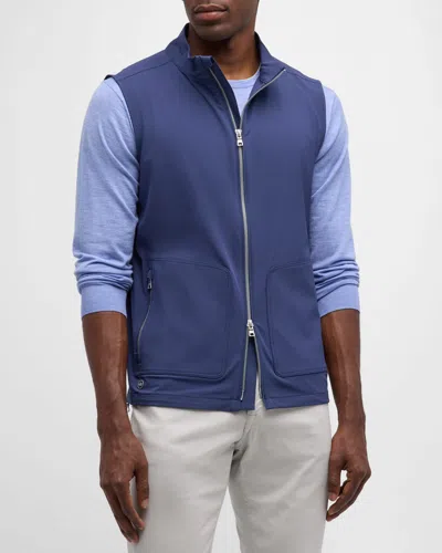 Peter Millar Men's Contour Full-zip Vest In Navy