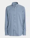 Peter Millar Men's Conway Stretch Check Sport Shirt In Gray