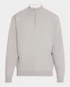 Peter Millar Men's Coolspun Quarter-zip Sweater In British Gray
