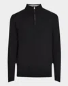 Peter Millar Half-zip Textured Sweater In Blue