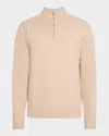 Peter Millar Crown Coolspun Cotton Quarter Zip Sweater In Palm