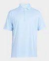Peter Millar Men's Costanzo Geo Performance Jersey Polo In Blue