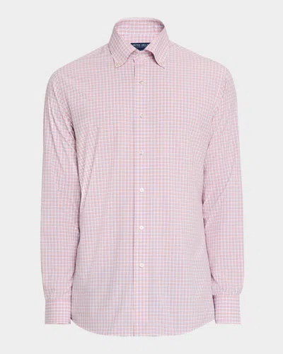 Peter Millar Men's Crafted Mingus Performance Poplin Sport Shirt In Pink Crepe