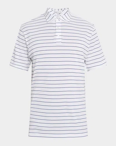 Peter Millar Men's Crown Comfort Pima Cotton Stripe Polo Shirt In Blue