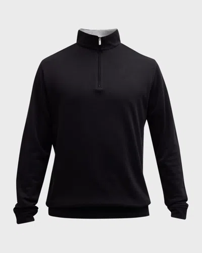 Peter Millar Men's Crown Comfort Quarter-zip Sweater In Black