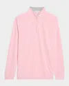 Peter Millar Crown Comfort Quarter Zip Pullover In Palm Pink