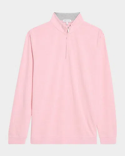 Peter Millar Crown Comfort Quarter Zip Pullover In Palm Pink