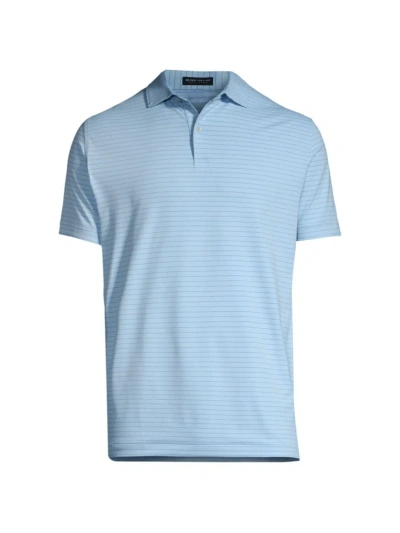 Peter Millar Men's Crown Crafted Duet Performance Jersey Polo Shirt In Blue Frost