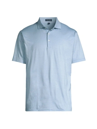 Peter Millar Men's Crown Crafted Excursionist Flex Polo Shirt In Blue Frost
