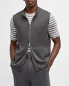 Peter Millar Men's Crown Fleece Sweater Vest In Iron