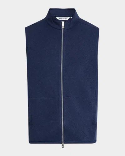 Peter Millar Men's Crown Full-zip Sweater Vest In Navy