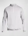 Peter Millar Ross Blade Collar Quarter Zip Performance Pullover In Gale Grey