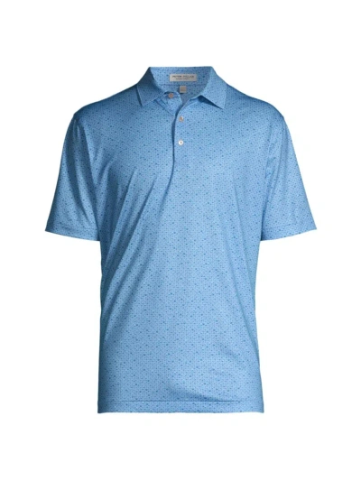 Peter Millar Men's Crown Sport Whiskey Sour Performance Jersey Polo Shirt In Cottage Blue