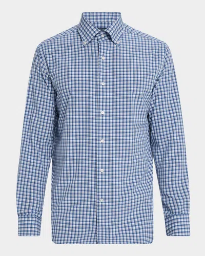 Peter Millar Men's Davis Plaid Performance Poplin Sport Shirt