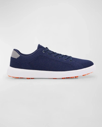 Peter Millar Men's Drift Hybrid Course Knit Low-top Trainers In Navy