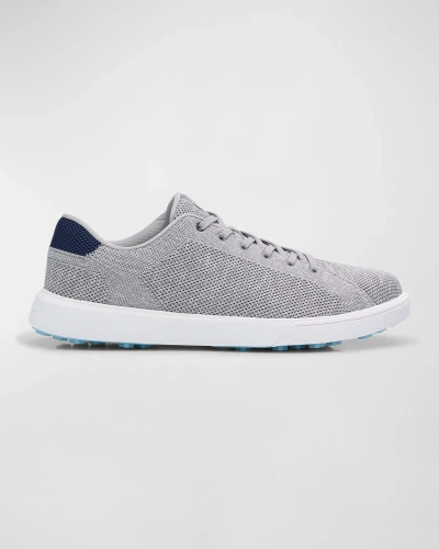 Peter Millar Men's Drift Hybrid Course Knit Low-top Sneakers In Nickel