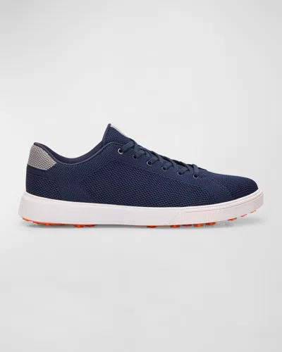 Peter Millar Men's Drift Hybrid Knit Court Sneakers In Navy