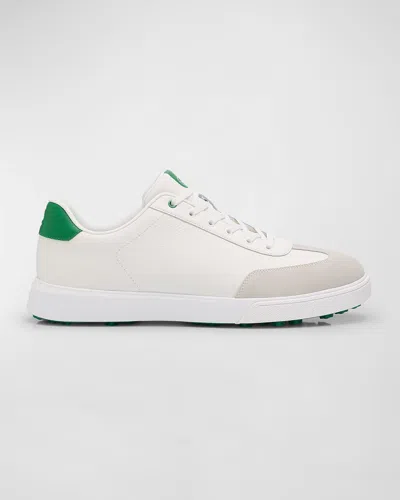 Peter Millar Men's Drift Hybrid Leather Court Sneakers In Wht/fairwa