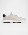 Peter Millar Men's Drift Leather Hybrid Golf Sneakers In Warm Grey/navy