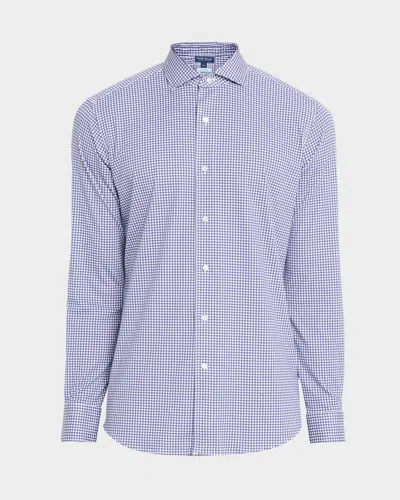 Peter Millar Men's Excursionist Flex Gingham Sport Shirt In Blue