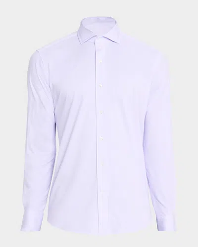 Peter Millar Men's Excursionist Flex Micro-print Sport Shirt In Purple
