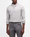 Peter Millar Excursionist Flex Wool-blend Half-zip Sweater In Light Grey