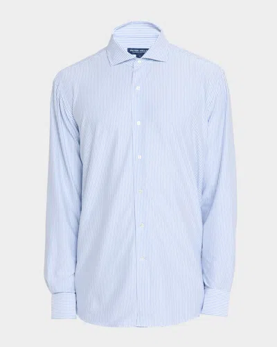 Peter Millar Men's Excursionist Flex Stripe Sport Shirt In Gray