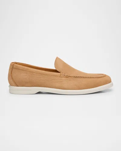 Peter Millar Men's Excursionist Nubuck Venetian Loafers In Beach