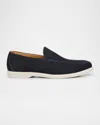Peter Millar Men's Excursionist Nubuck Venetian Loafers In Dark Navy
