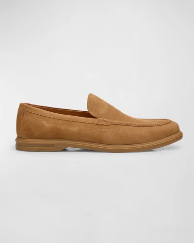 Peter Millar Men's Excursionist Suede Slip-on Loafers In Brit Tan