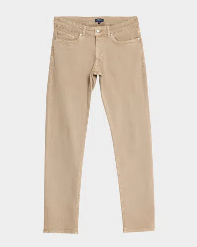 Peter Millar Men's Fairfield Garment-dyed Denim Pants In Brown