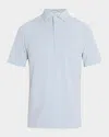 Peter Millar Crown Crafted Albatross Cotton Blend Pique Polo Shirt In White/classic Blue