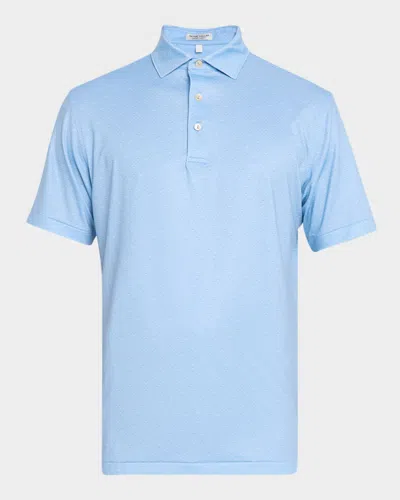 Peter Millar Men's Fall Football Performance Short-sleeve Polo Shirt In Blue