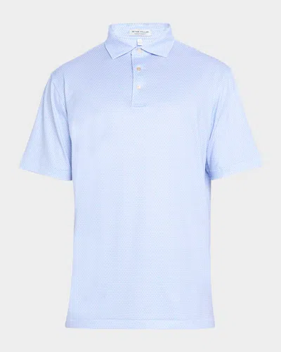 Peter Millar Men's Geo Skull Performance Jersey Polo In White