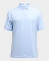 Peter Millar Men's Jubilee Stripe Stretch-jersey Polo Shirt In Light Blue