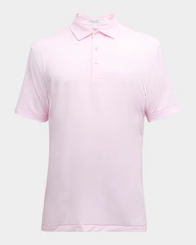 Peter Millar Men's Jubilee Stripe Stretch-jersey Polo Shirt In Pink