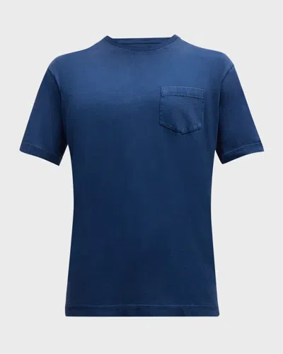 Peter Millar Lava Wash Organic Cotton-jersey T-shirt In Blue