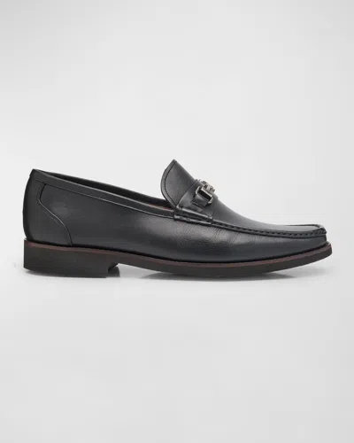 Peter Millar Men's Leather Bit Loafers In Black