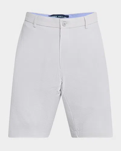Peter Millar Men's Matlock Seersucker Performance Shorts In Gray